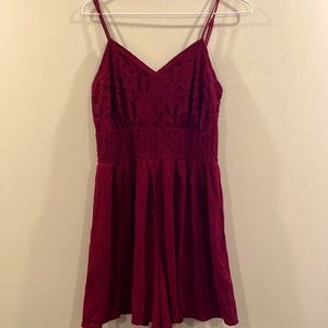 Red lace romper